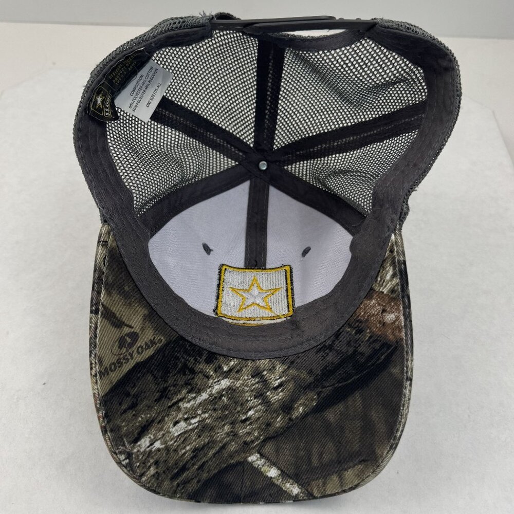 US Army Camo Trucker Hat Mesh Snapback Mossy Oak Adjustable Embroidered Logo OS - Picture 6 of 9